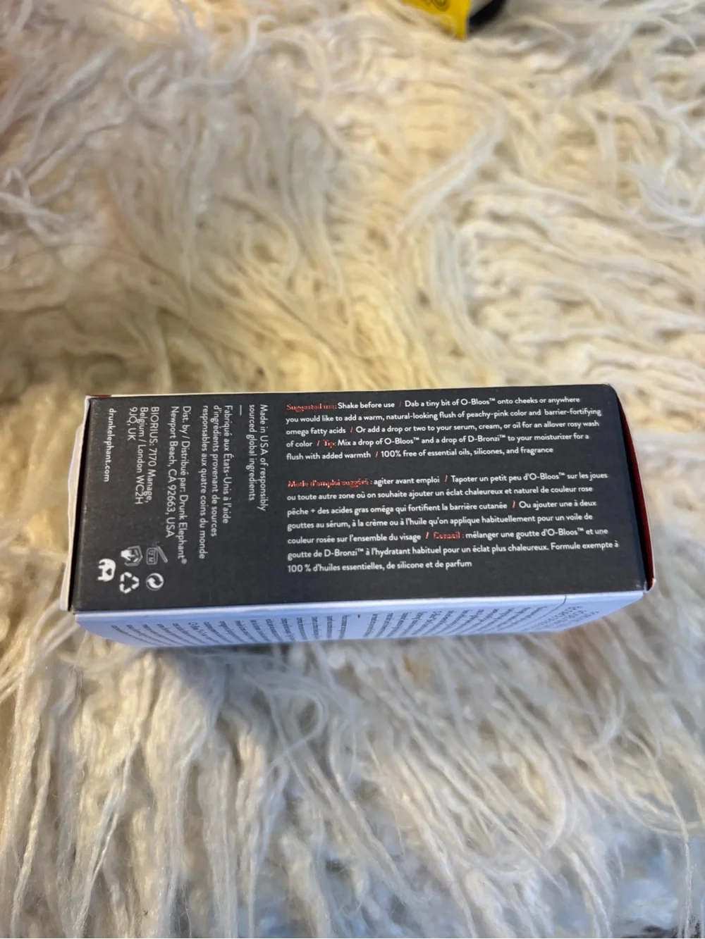 Drunk Elephant O-Bloos Rosi Drops Box skincare as makeup